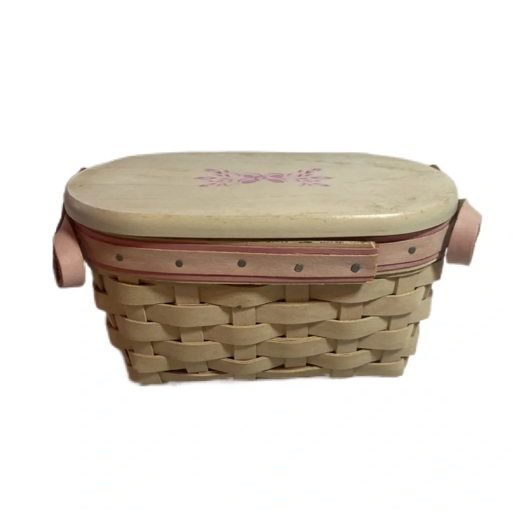Longaberger - Horizon of Hope Whitewash Basket w/‎ Protector & Lid